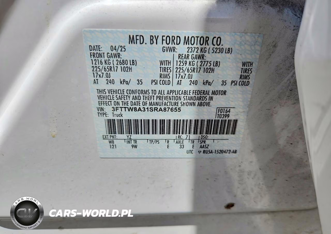 2025 Ford Maverick Xl VIN:3FTTW8A31SRA87655 - 12