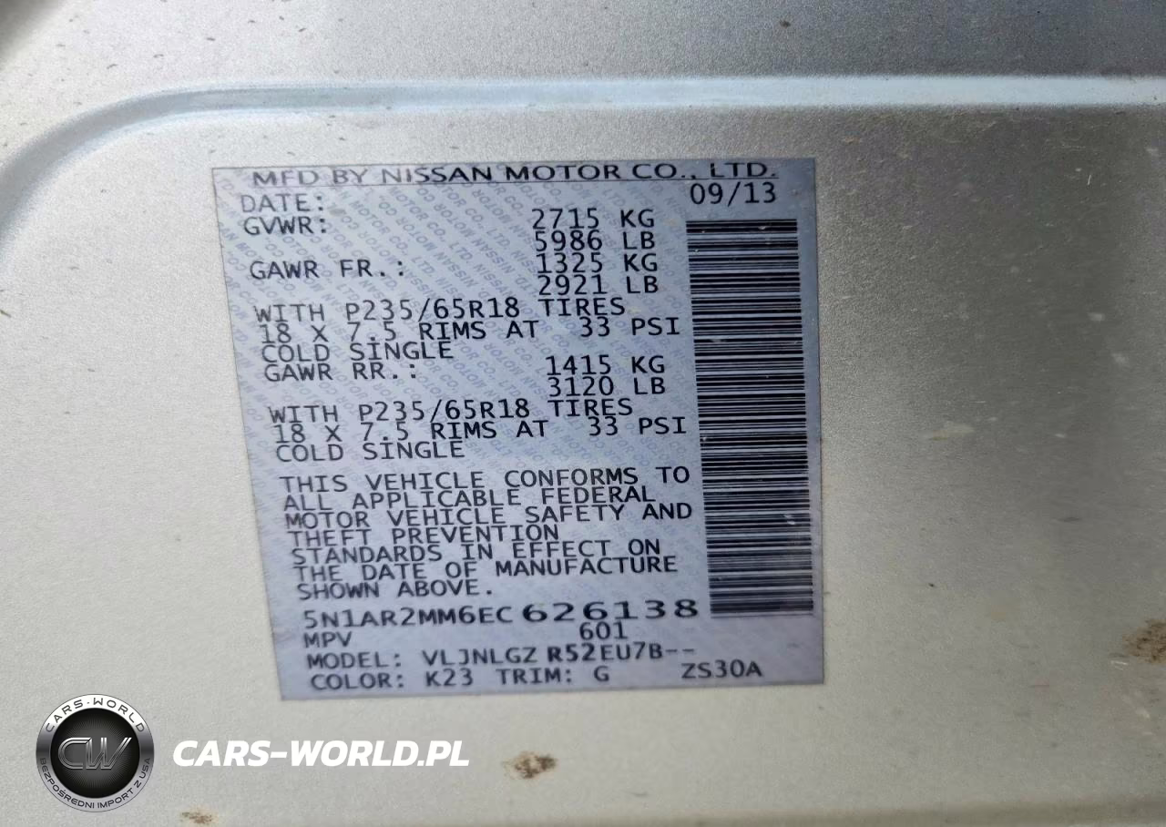 2014 Nissan Pathfinder Sl VIN:5N1AR2MM6EC626138 - 13