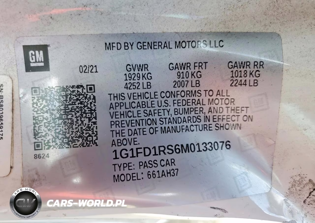 2021 Chevrolet Camaro Lt VIN:1G1FD1RS6M0133076 - 12