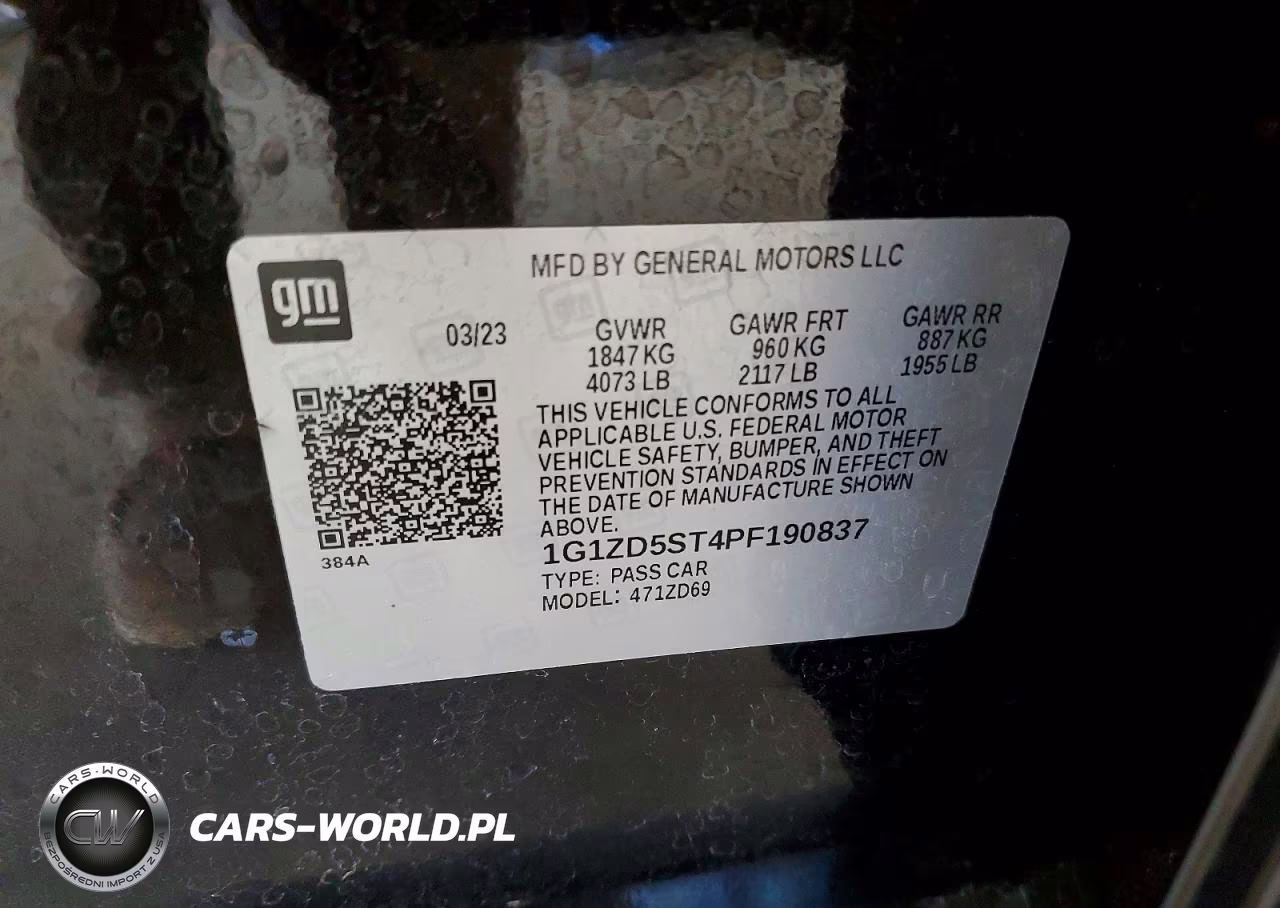 2023 Chevrolet Malibu Lt VIN:1G1ZD5ST4PF190837 - 12