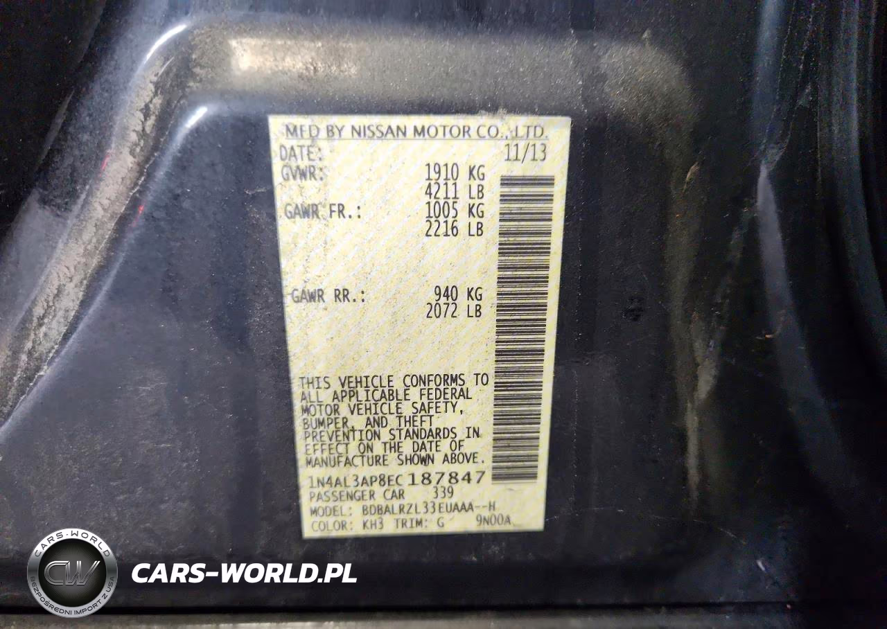 2014 Nissan Altima 2.5 S VIN:1N4AL3AP8EC187847 - 12