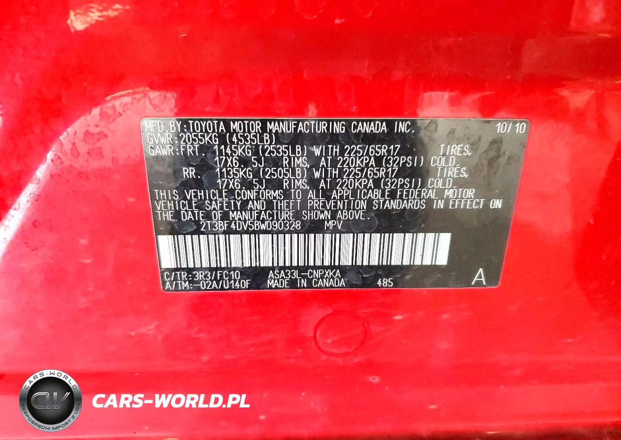 2011 Toyota Rav4 Base VIN:2T3BF4DV5BW090328 - 13