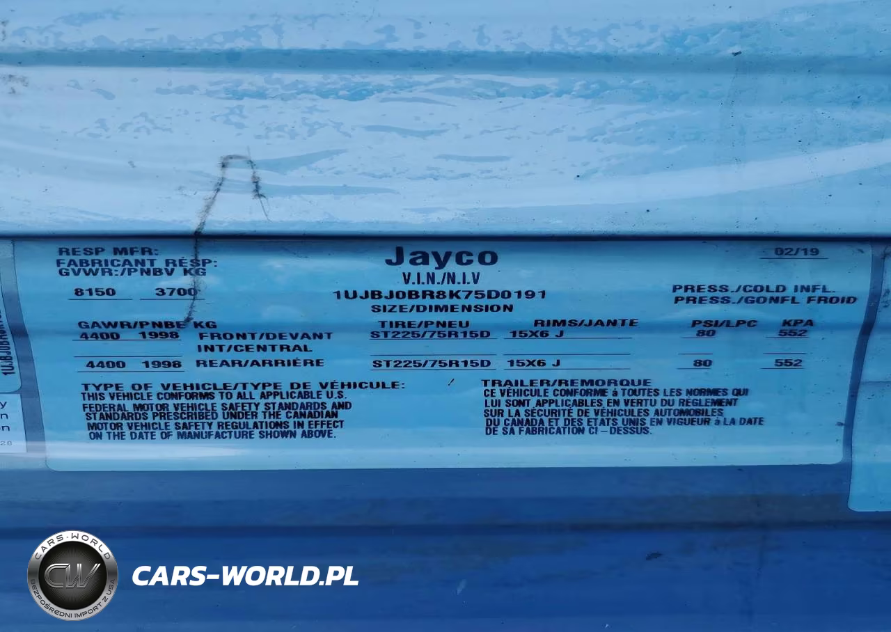 2019 Jayco Camper VIN:1UJBJ0BR8K75D0191 - 10