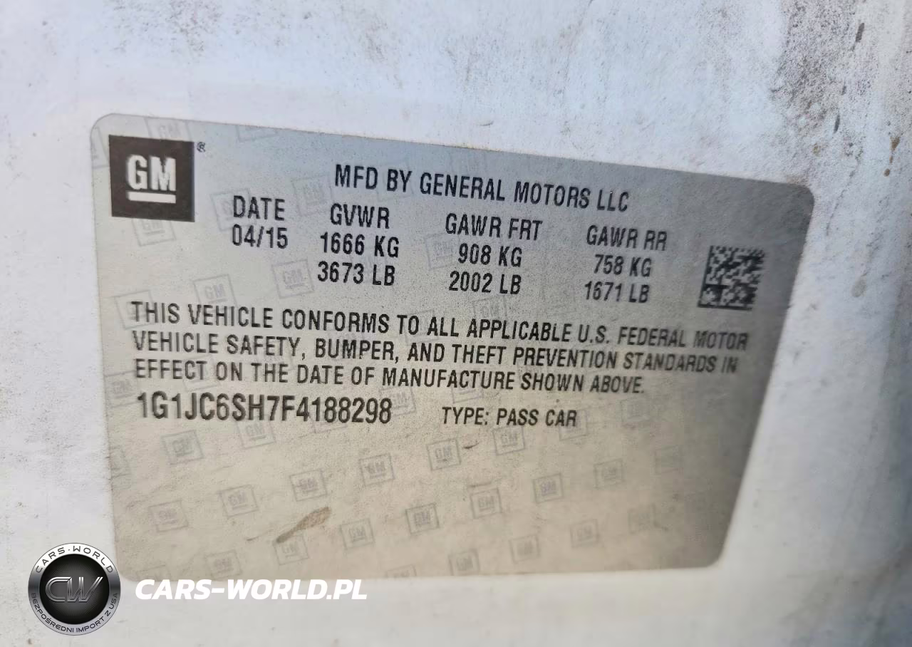 2015 Chevrolet Sonic Lt VIN:1G1JC6SH7F4188298 - 13