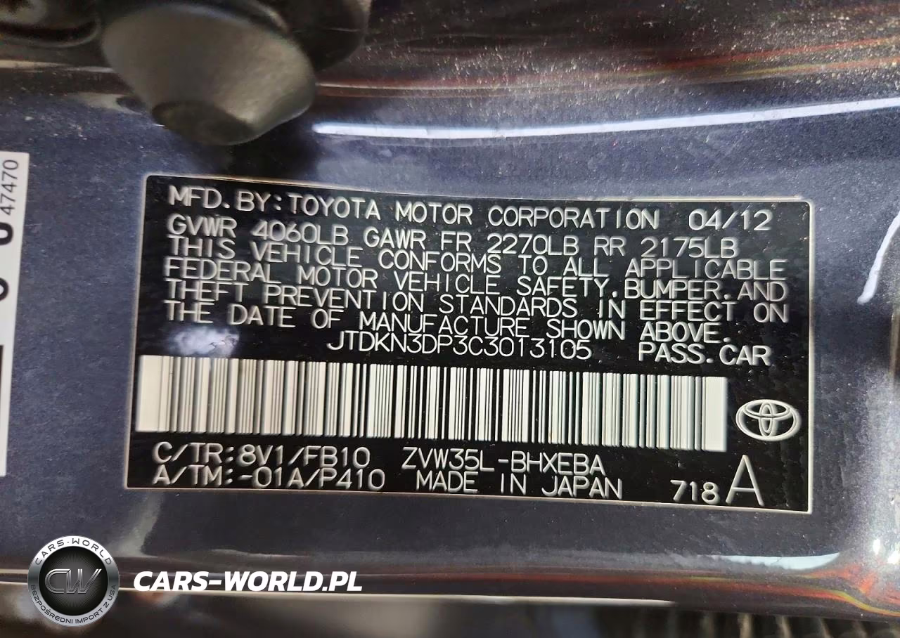 2012 Toyota Prius Plug-In Hybrid Base VIN:JTDKN3DP3C3013105 - 12