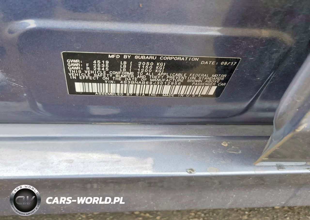 2018 Subaru Legacy 2.5I VIN:4S3BNAB69J3012956 - 12