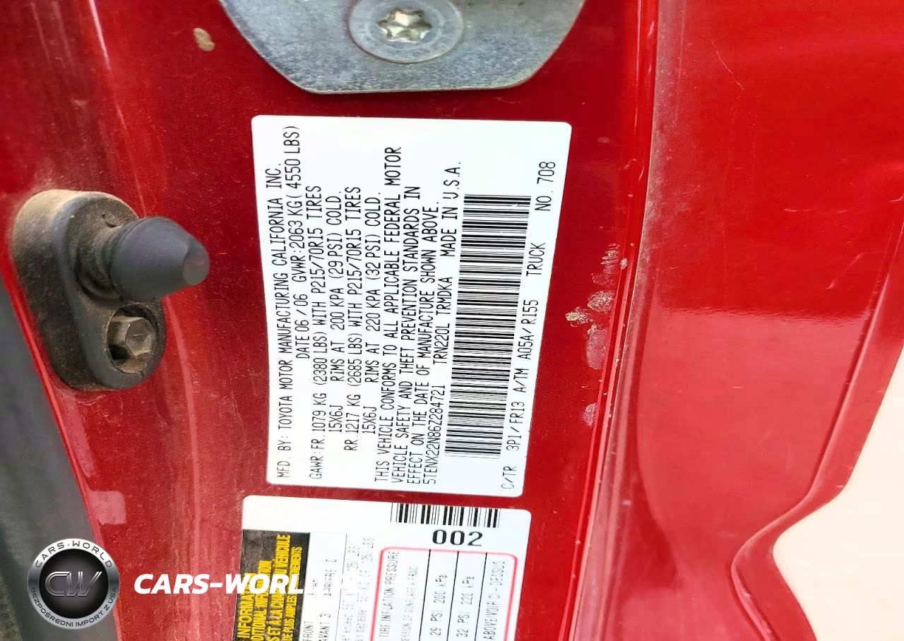 2006 Toyota Tacoma Base VIN:5TENX22N86Z284721 - 12