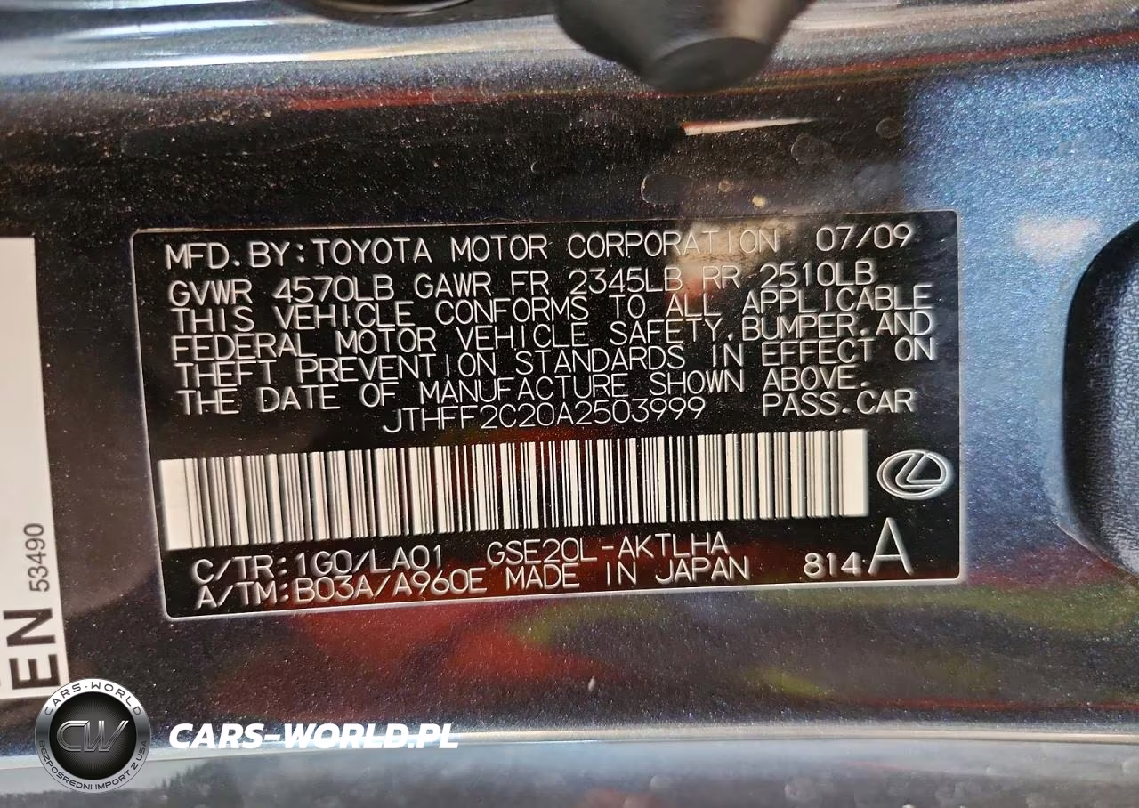 2010 Lexus Is 250C Base VIN:JTHFF2C20A2503999 - 12