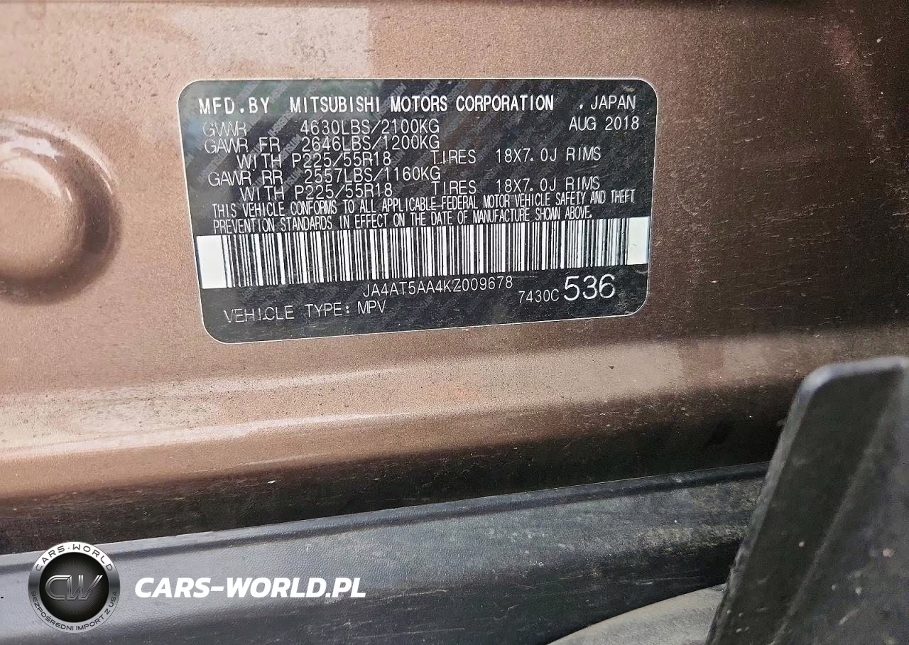 2019 Mitsubishi Eclipse Cross Se VIN:JA4AT5AA4KZ009678 - 12