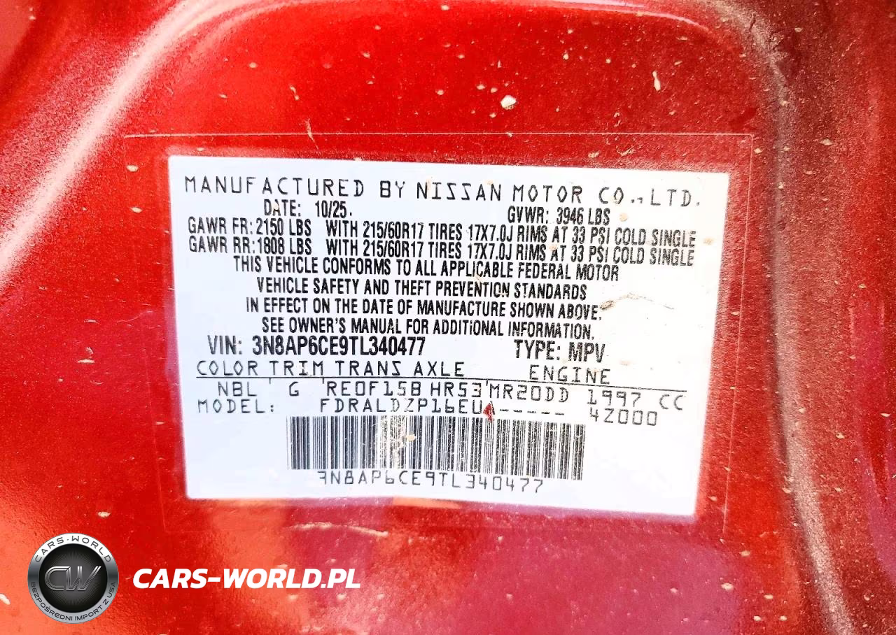 2026 Nissan Kicks Sv VIN:3N8AP6CE9TL340477 - 12