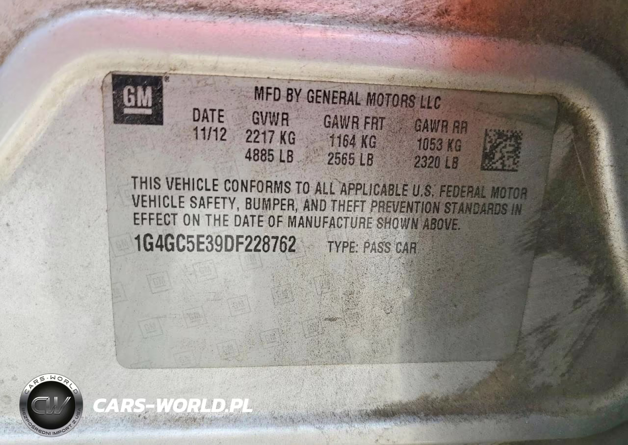 2013 Buick Lacrosse VIN:1G4GC5E39DF228762 - 13