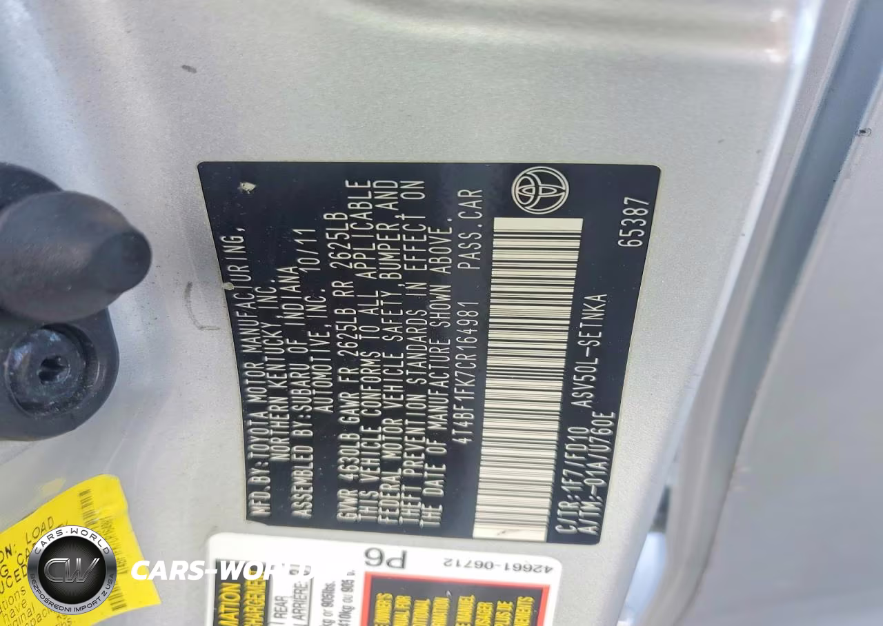2012 Toyota Camry Le VIN:4T4BF1FK7CR164981 - 12