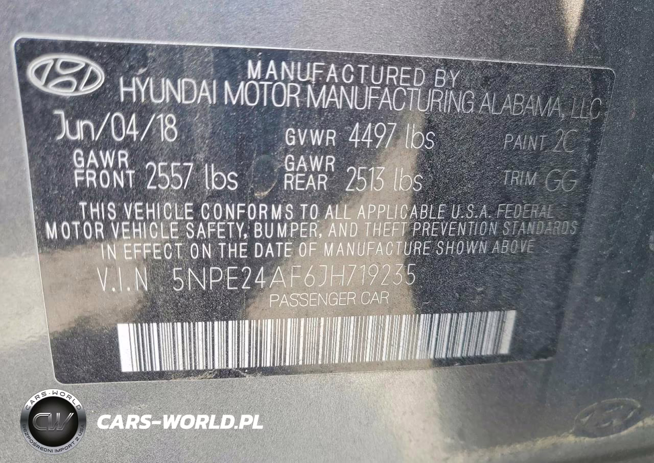 2018 Hyundai Sonata Se VIN:5NPE24AF6JH719235 - 12