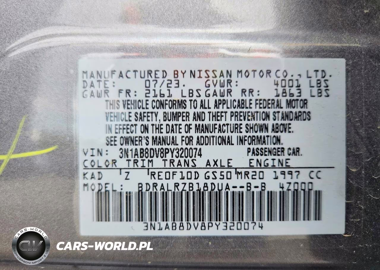 2023 Nissan Sentra Sr VIN:3N1AB8DV8PY320074 - 13