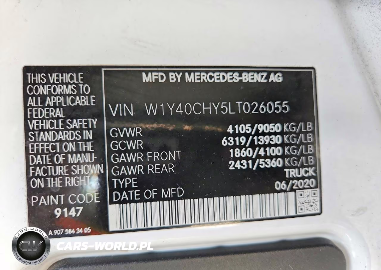 2020 Mercedes-Benz Sprinter 2500 VIN:W1Y40CHY5LT026055 - 13