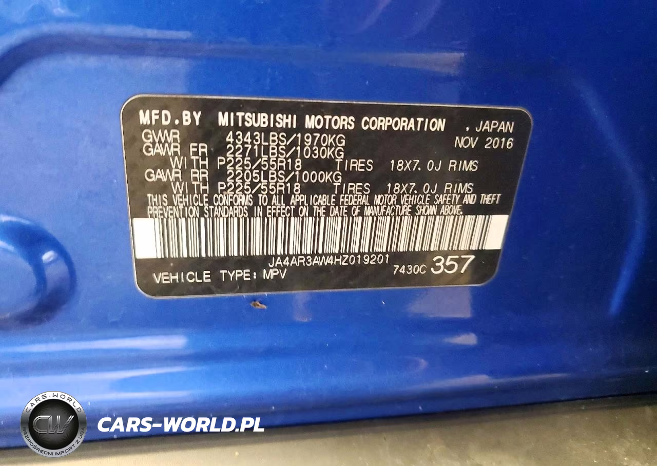 2017 Mitsubishi Outlander Sport Es VIN:JA4AR3AW4HZ019201 - 13