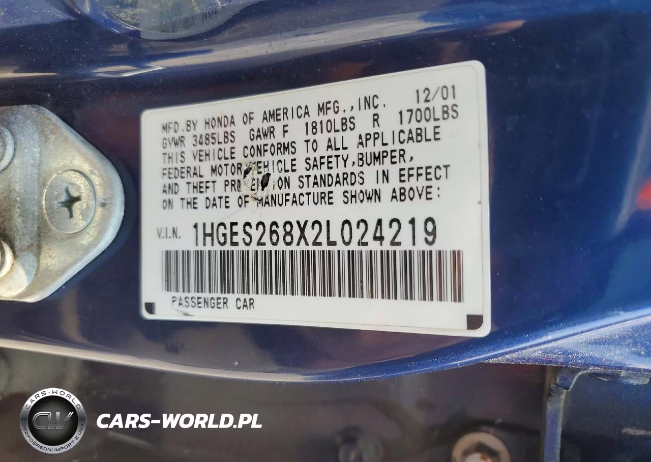 2002 Honda Civic Ex VIN:1HGES268X2L024219 - 12