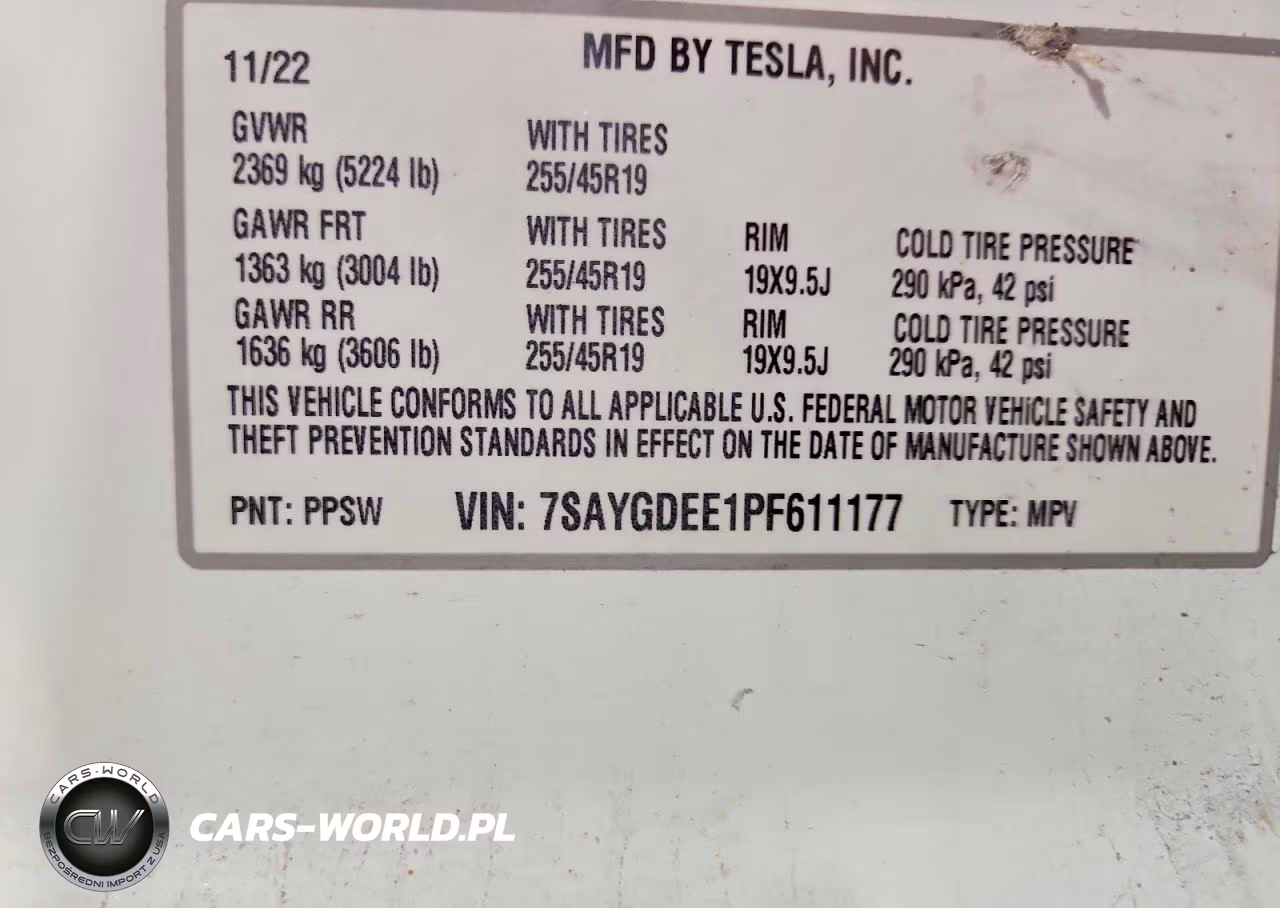 2023 TESLA MODEL Y VIN:7SAYGDEE1PF611177 - 12
