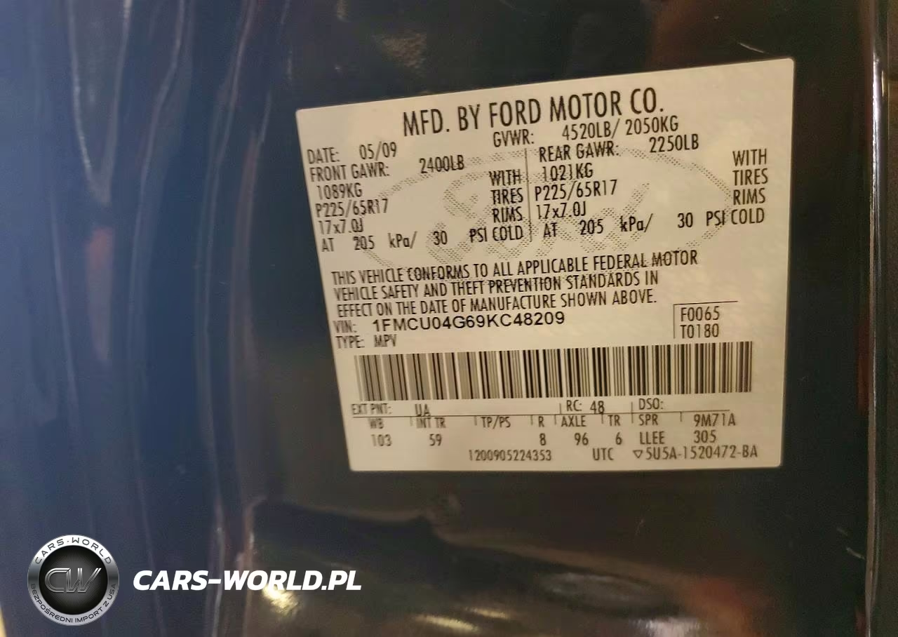 2009 Ford Escape Limited VIN:1FMCU04G69KC48209 - 13