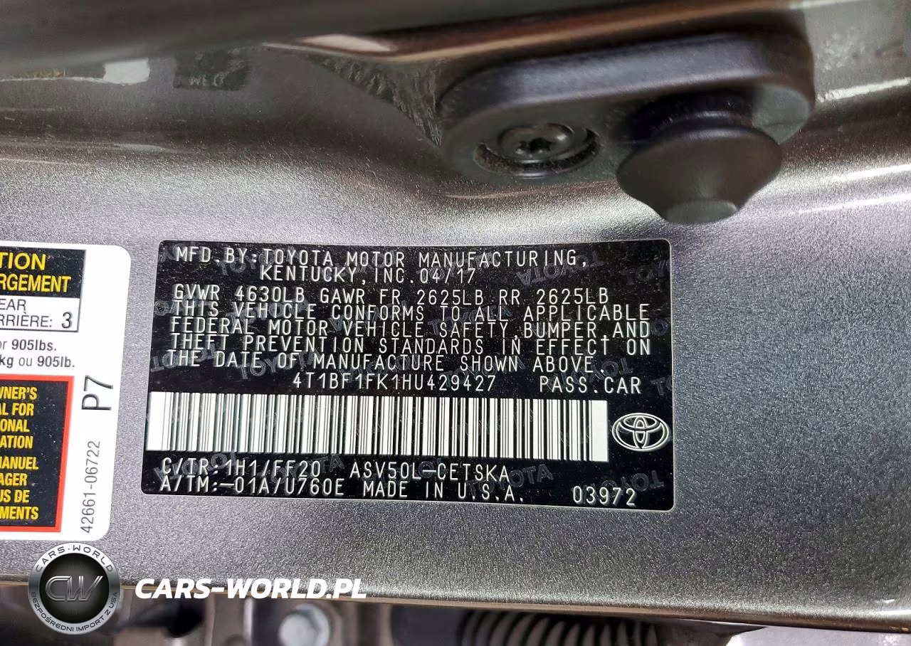 2017 Toyota Camry Se VIN:4T1BF1FK1HU429427 - 12