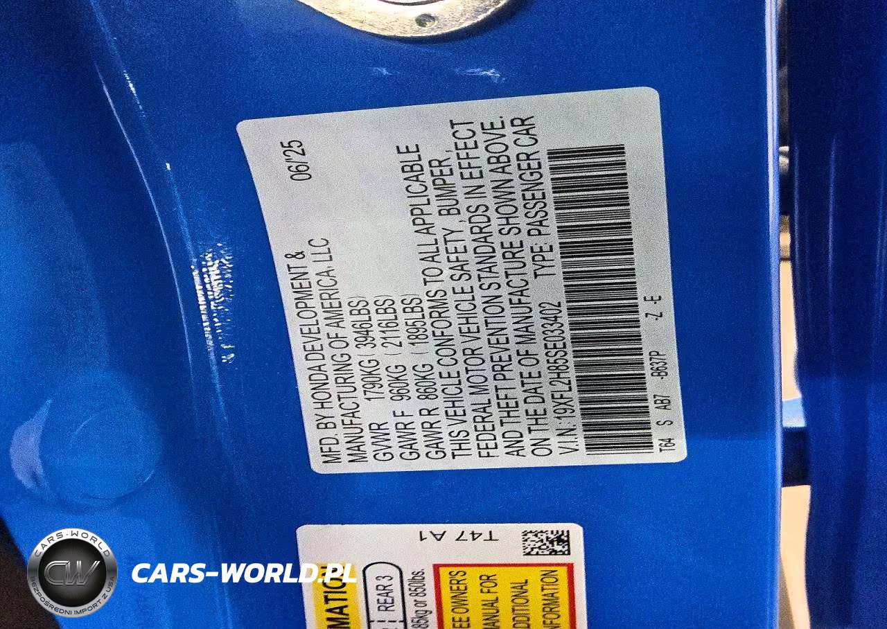 2025 Honda Civic Sport VIN:19XFL2H85SE033402 - 12
