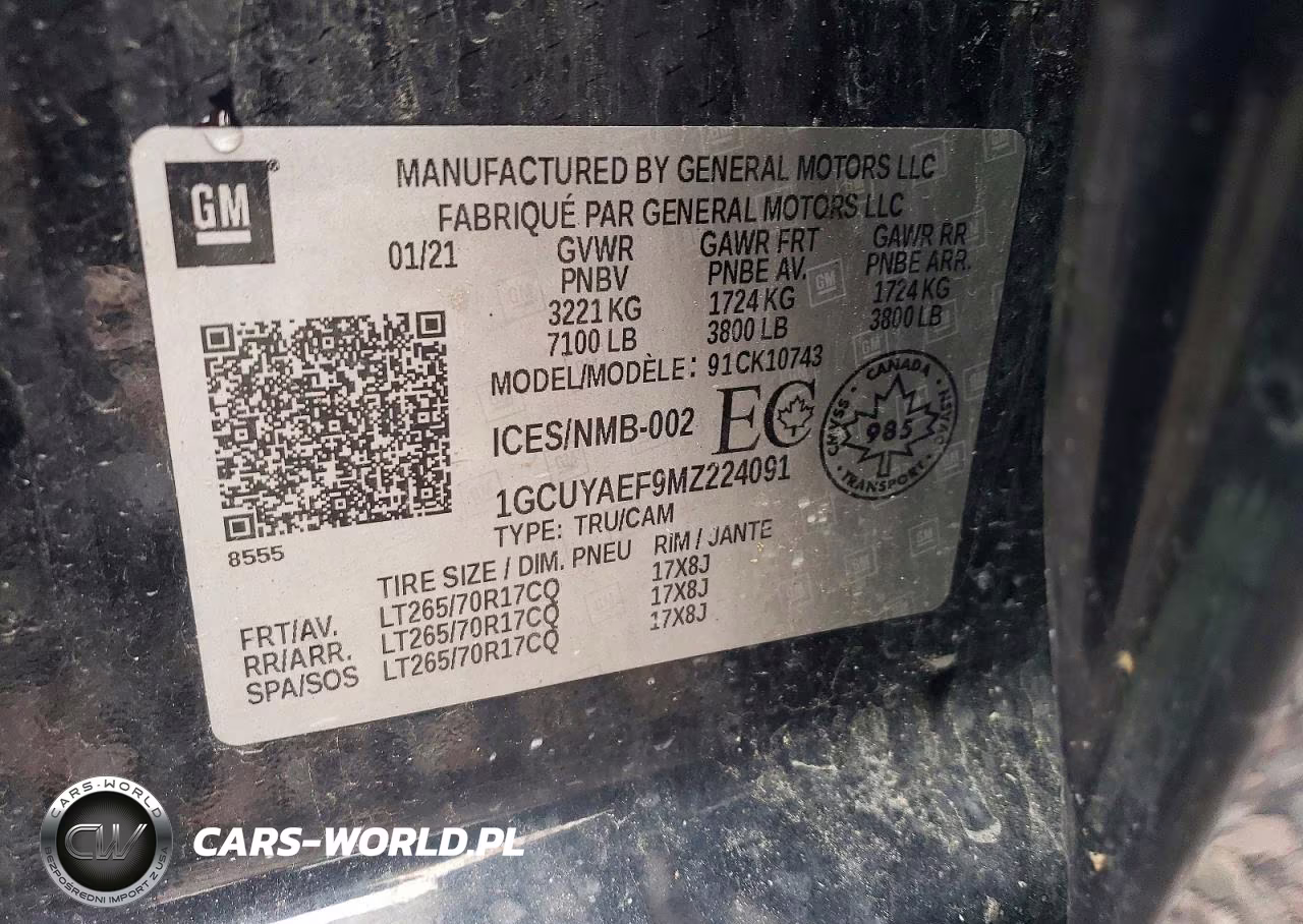 2021 Chevrolet Silverado K1500 VIN:1GCUYAEF9MZ224091 - 12