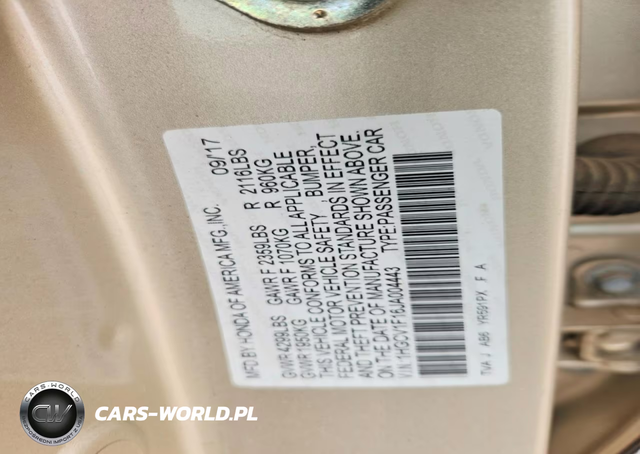 2018 Honda Accord Lx VIN:1HGCV1F16JA004443 - 12