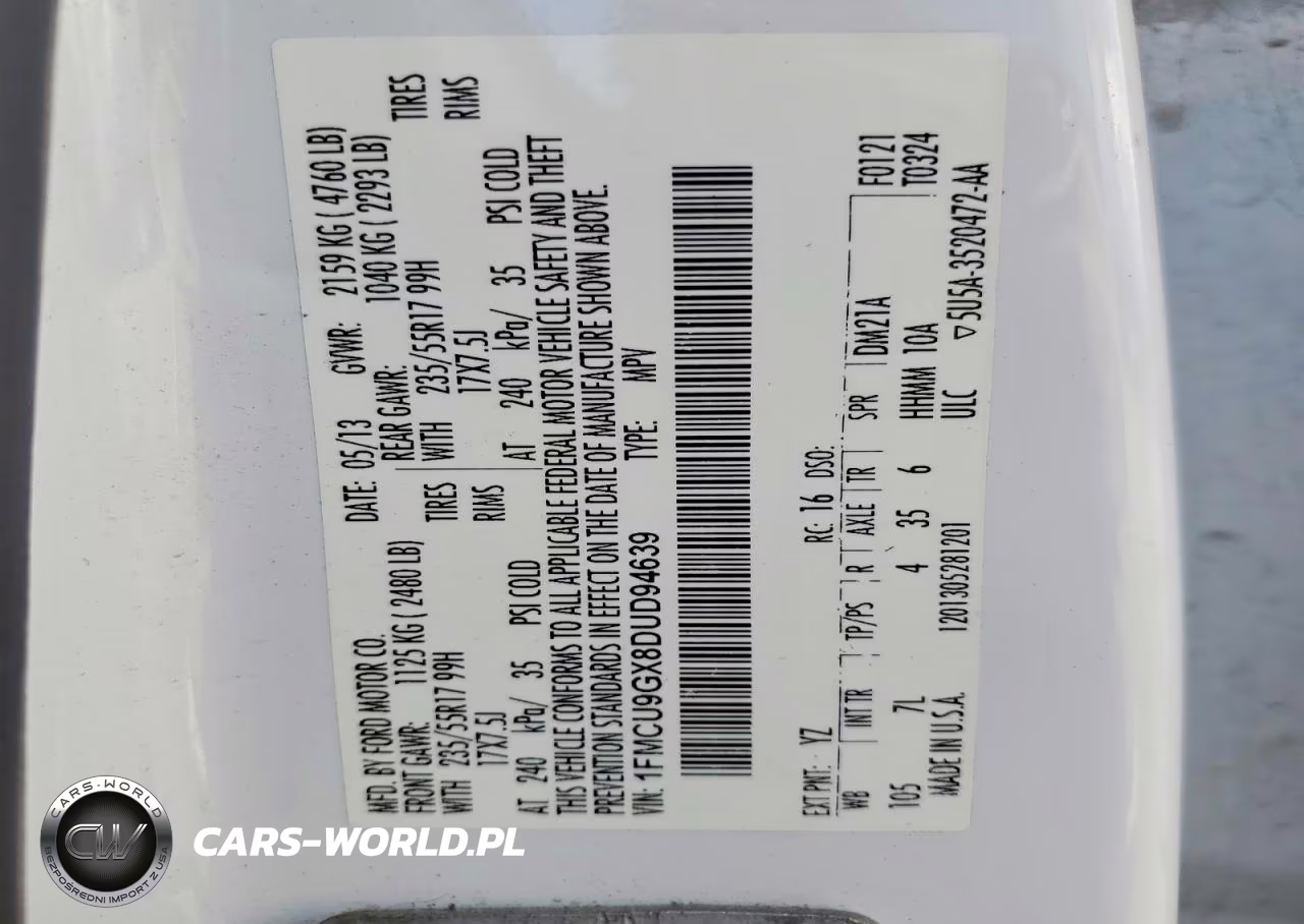 2013 Ford Escape Se VIN:1FMCU9GX8DUD94639 - 13