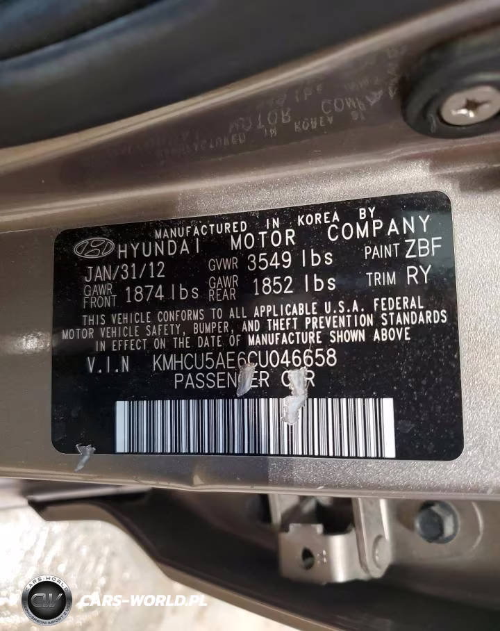 2012 Hyundai Accent Gls VIN:KMHCU5AE6CU046658 - 12