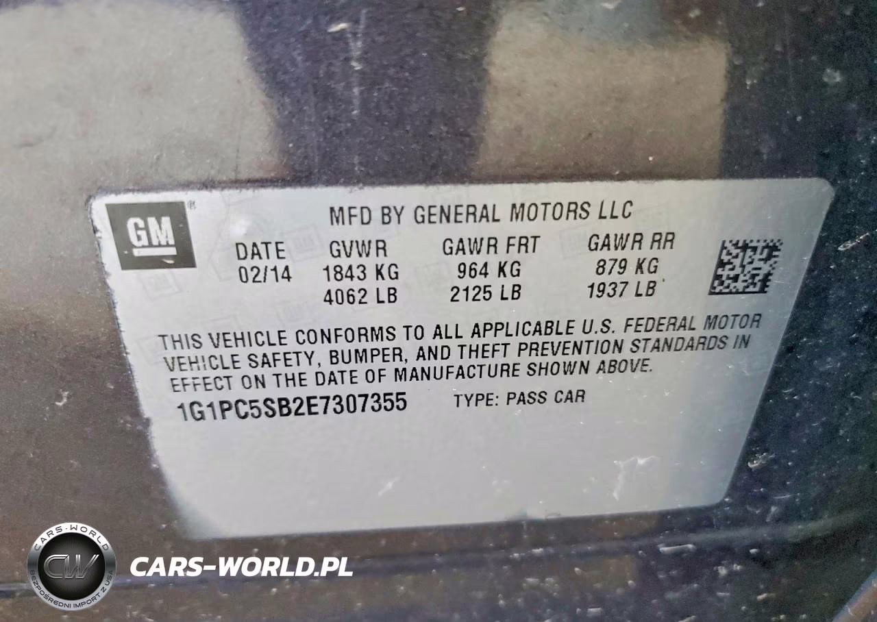 2014 Chevrolet Cruze Lt VIN:1G1PC5SB2E7307355 - 12