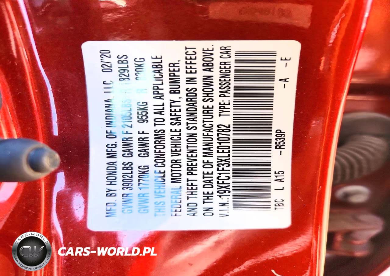 2020 Honda Civic Ex VIN:19XFC1F3XLE010782 - 13