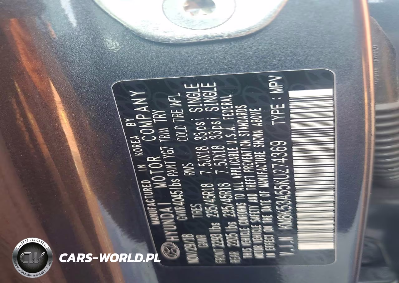 2019 Hyundai Kona Ultimate VIN:KM8K53A55KU274369 - 13