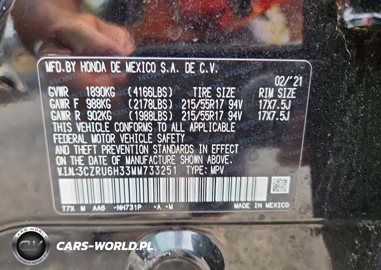2021 Honda Hr-V Lx VIN:3CZRU6H33MM733251 - 13