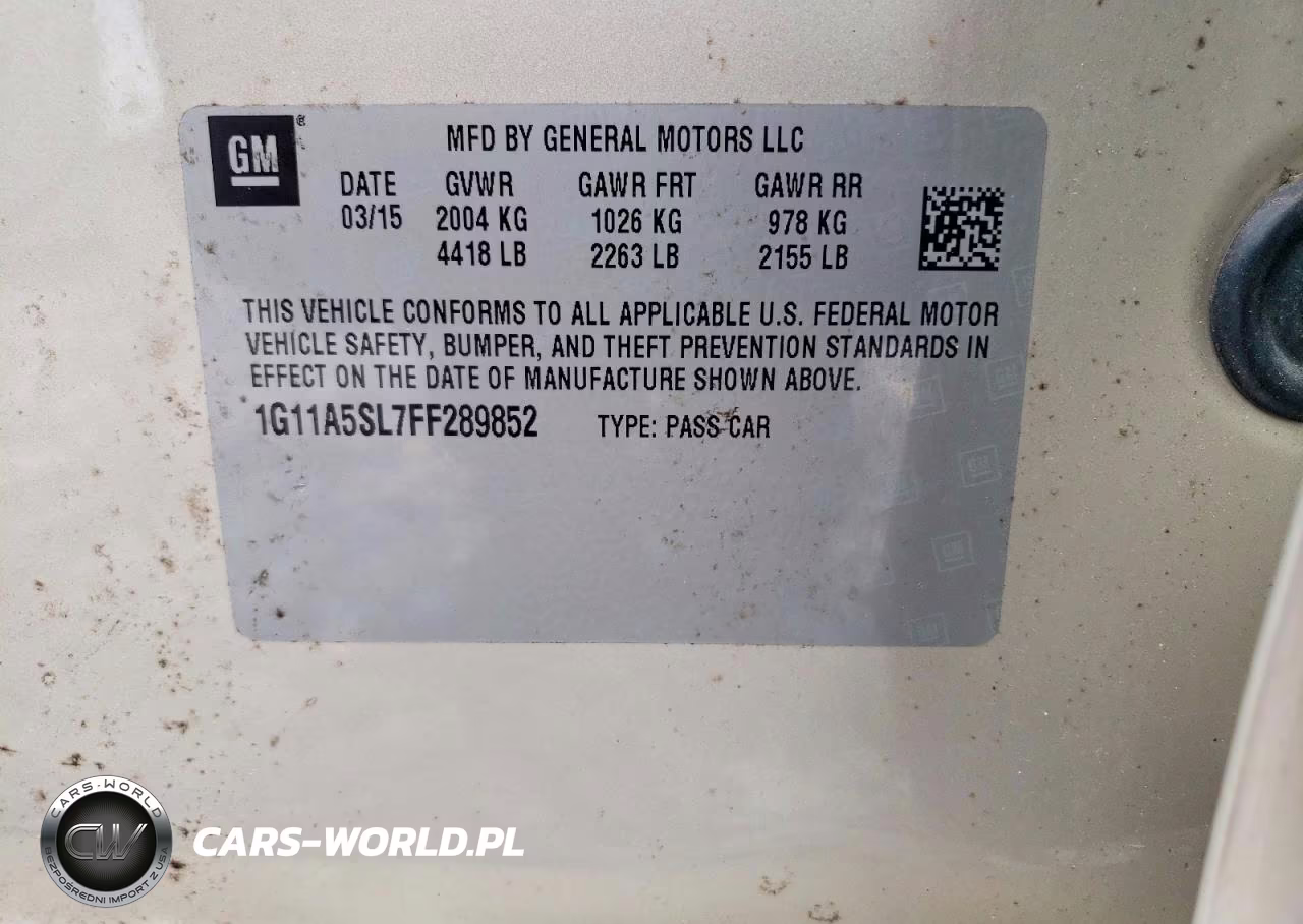 2015 Chevrolet Malibu Ls VIN:1G11A5SL7FF289852 - 12