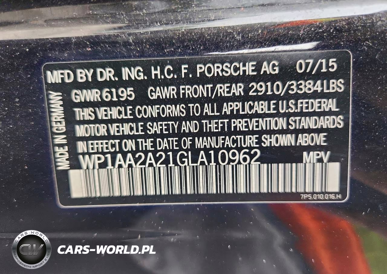 2016 Porsche Cayenne VIN:WP1AA2A21GLA10962 - 13