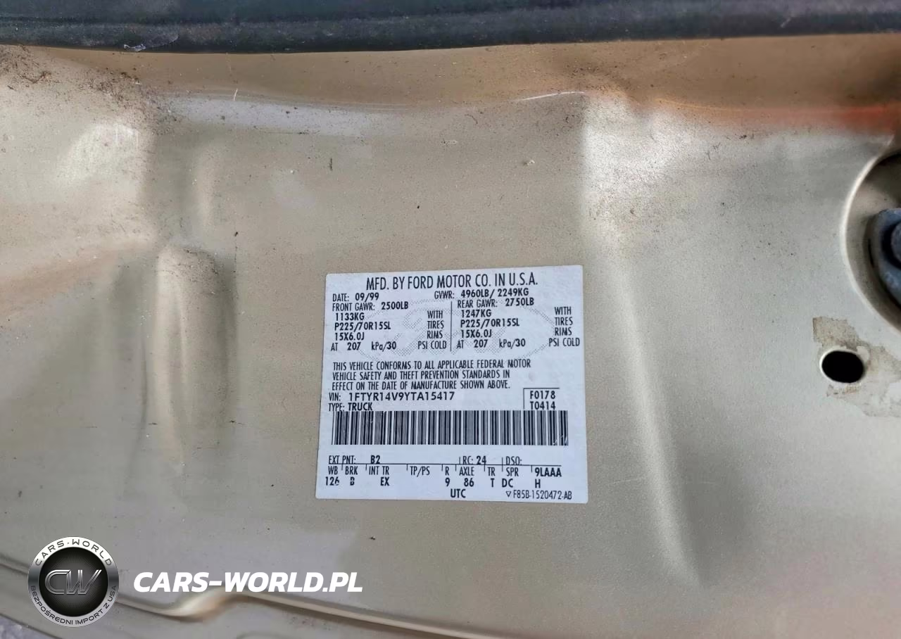 2000 Ford Ranger Super Cab VIN:1FTYR14V9YTA15417 - 12