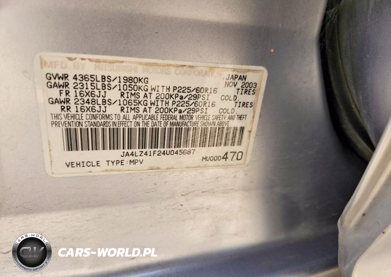 2004 Mitsubishi Outlander Xls VIN:JA4LZ41F24U045687 - 12