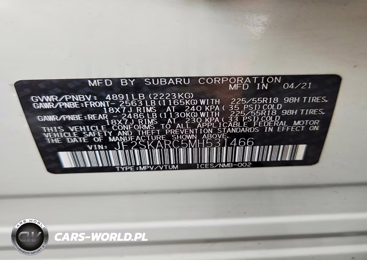 2021 Subaru Forester Sport VIN:JF2SKARC5MH531466 - 14