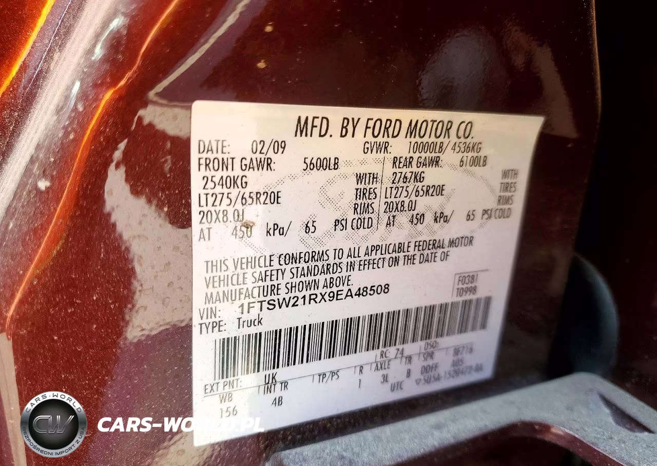 2009 Ford F250 Super Duty VIN:1FTSW21RX9EA48508 - 12
