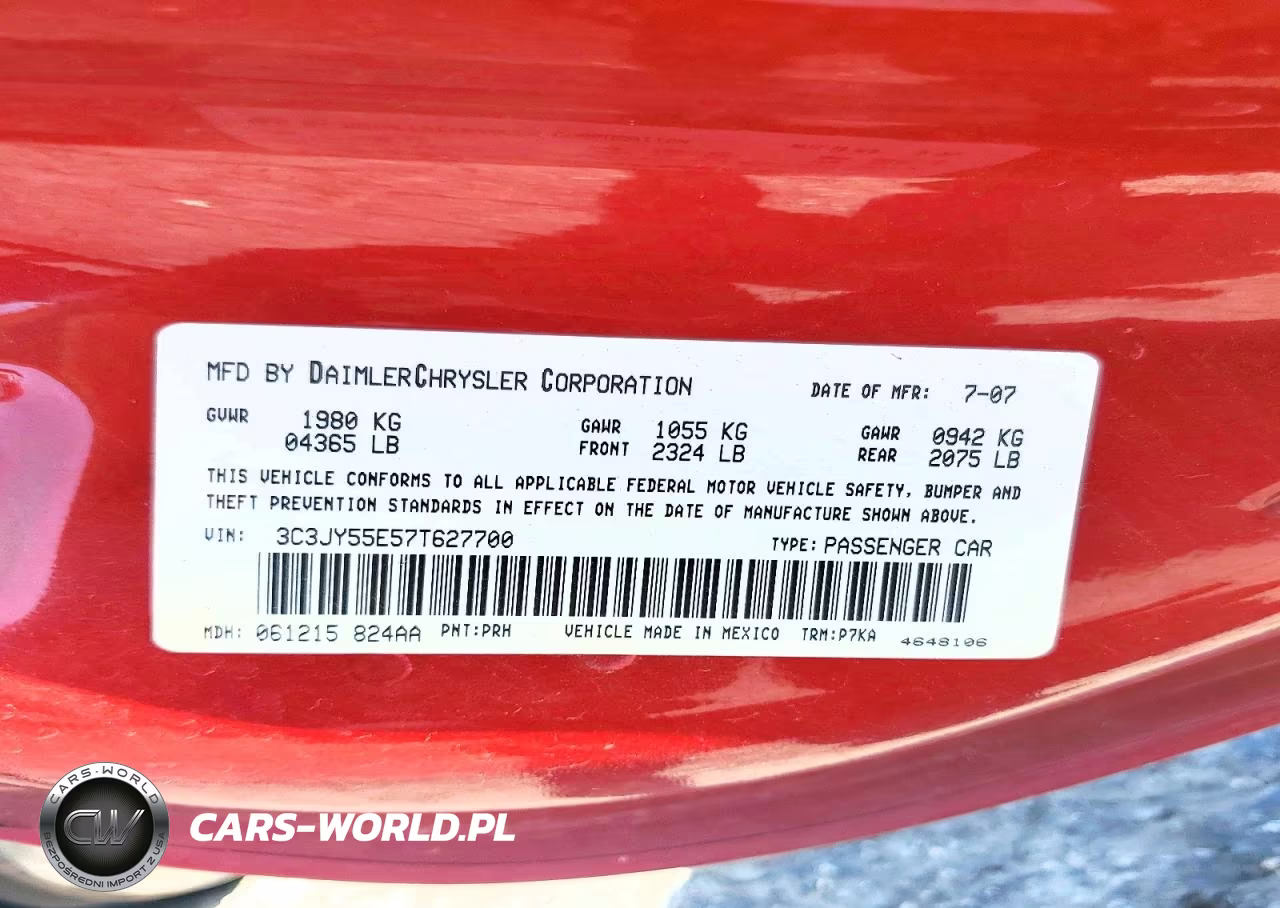 2007 Chrysler Pt Cruiser Touring VIN:3C3JY55E57T627700 - 12