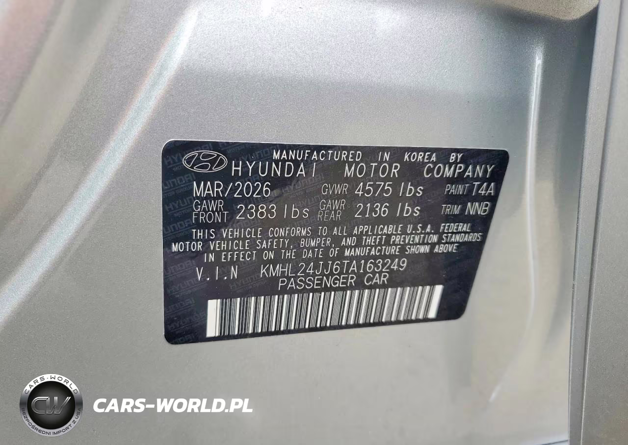 2026 Hyundai Sonata Hybrid Blue VIN:KMHL24JJ6TA163249 - 12