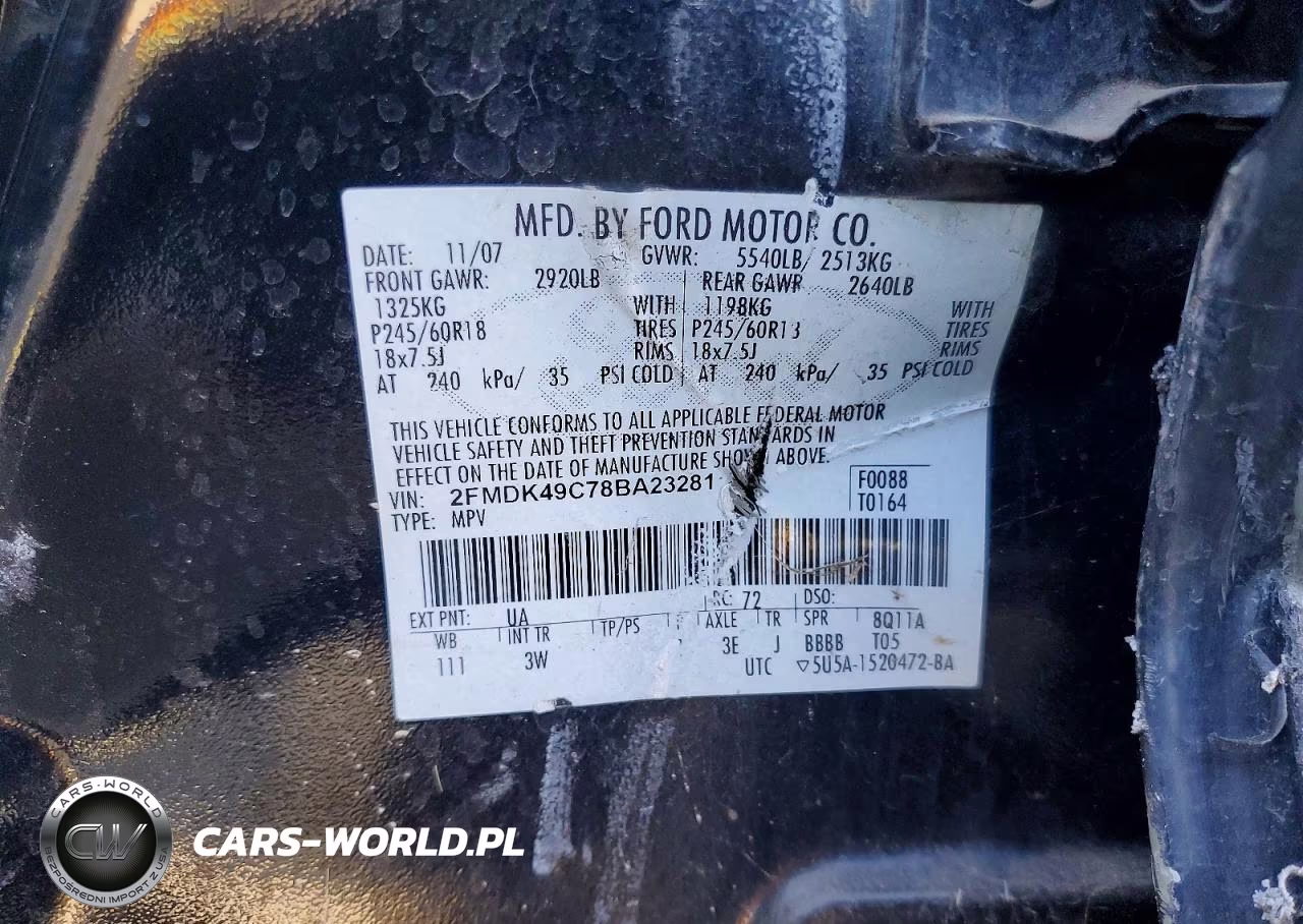 2008 Ford Edge Limited VIN:2FMDK49C78BA23281 - 12