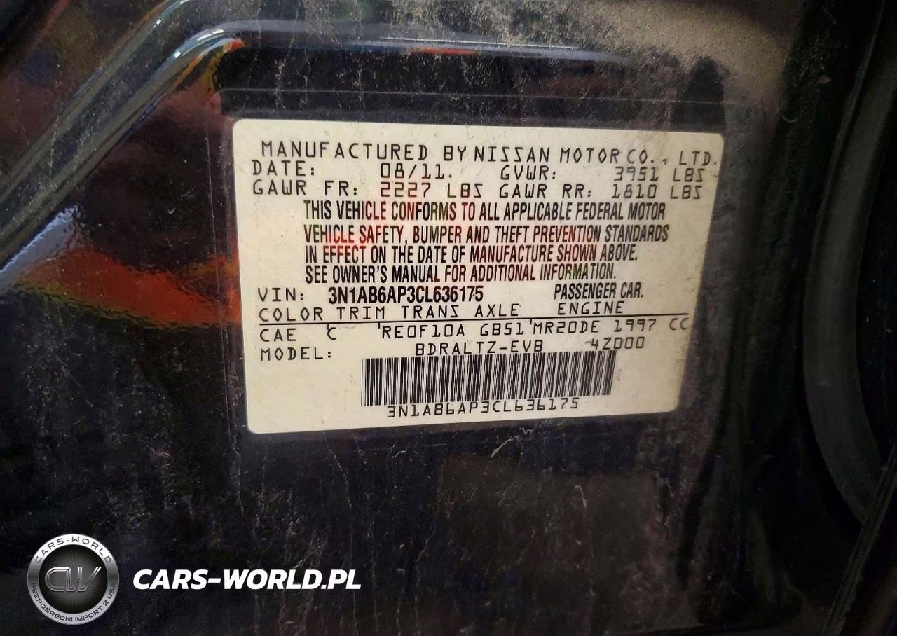2012 Nissan Sentra 2.0 VIN:3N1AB6AP3CL636175 - 12