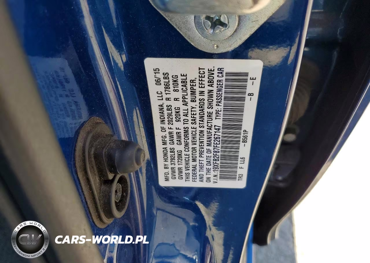 2015 Honda Civic Ex VIN:19XFB2F87FE267147 - 12