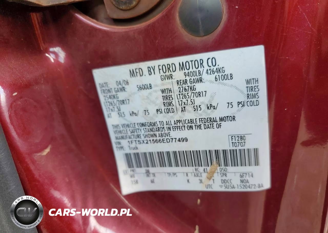 2006 Ford F250 Super Duty VIN:1FTSX21566ED77499 - 12