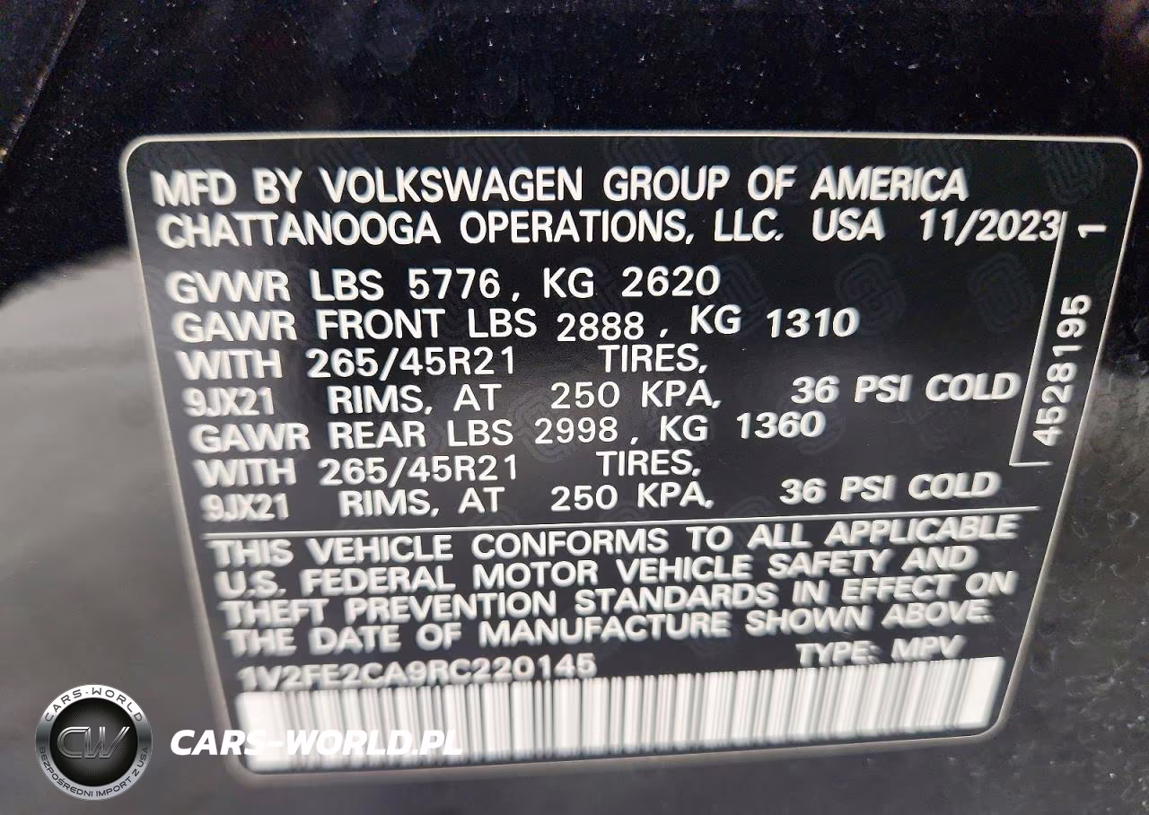 2024 Volkswagen Atlas Cross Sport Sel Premium R-Line VIN:1V2FE2CA9RC220145 - 13