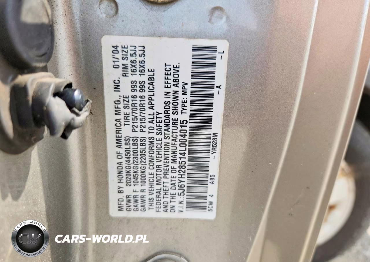 2004 Honda Element Ex VIN:5J6YH28514L004015 - 13