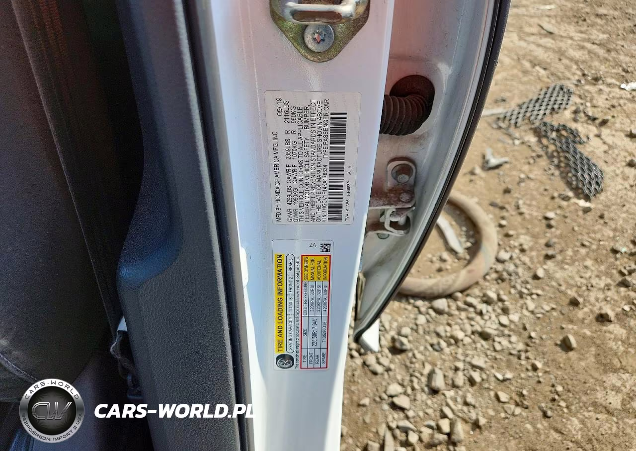 2019 Honda Accord Lx VIN:1HGCV1F14KA176634 - 13
