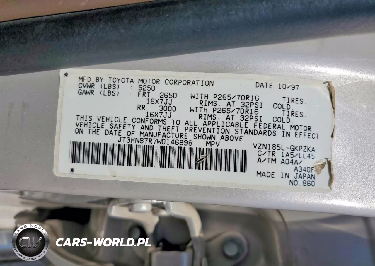 1998 Toyota 4Runner Limited VIN:JT3HN87R7W0146898 - 13
