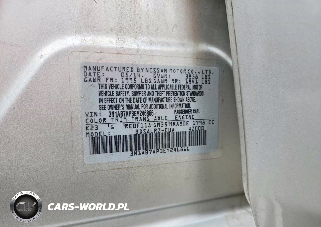 2014 Nissan Sentra Sr VIN:3N1AB7AP3EY246866 - 12